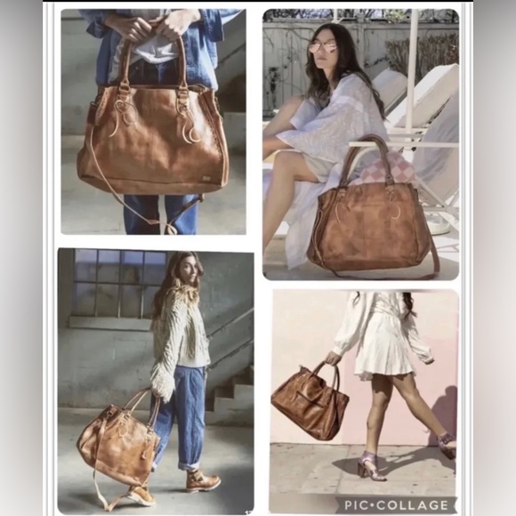 Bed Stu Leather Rockaway Shoulder Crossbody Bag Tote Tan Rustic MSPR $330 - Picture 14 of 14